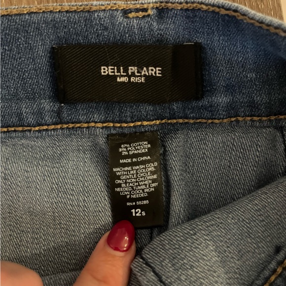 Express Bell Flare Pocket Jeans, Size 12S - Picture 3 of 3